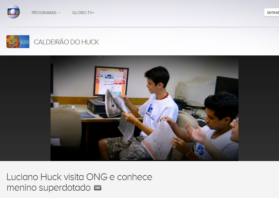 IRS participa do Programa Caldeirão do Huck – Agosto de 2013
