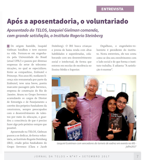 Izaquiel Gielman é entrevistado pelo jornal TELOS